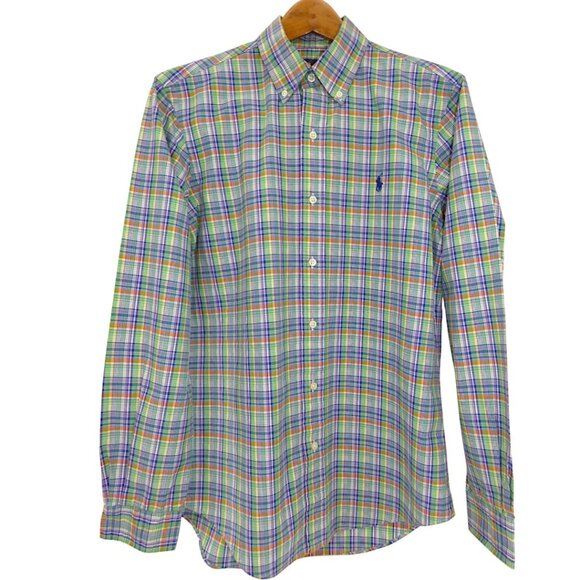 Ralph Lauren Cotton Academia Preppy Office Colorful LS Button Down Men's Sz S - Picture 1 of 7